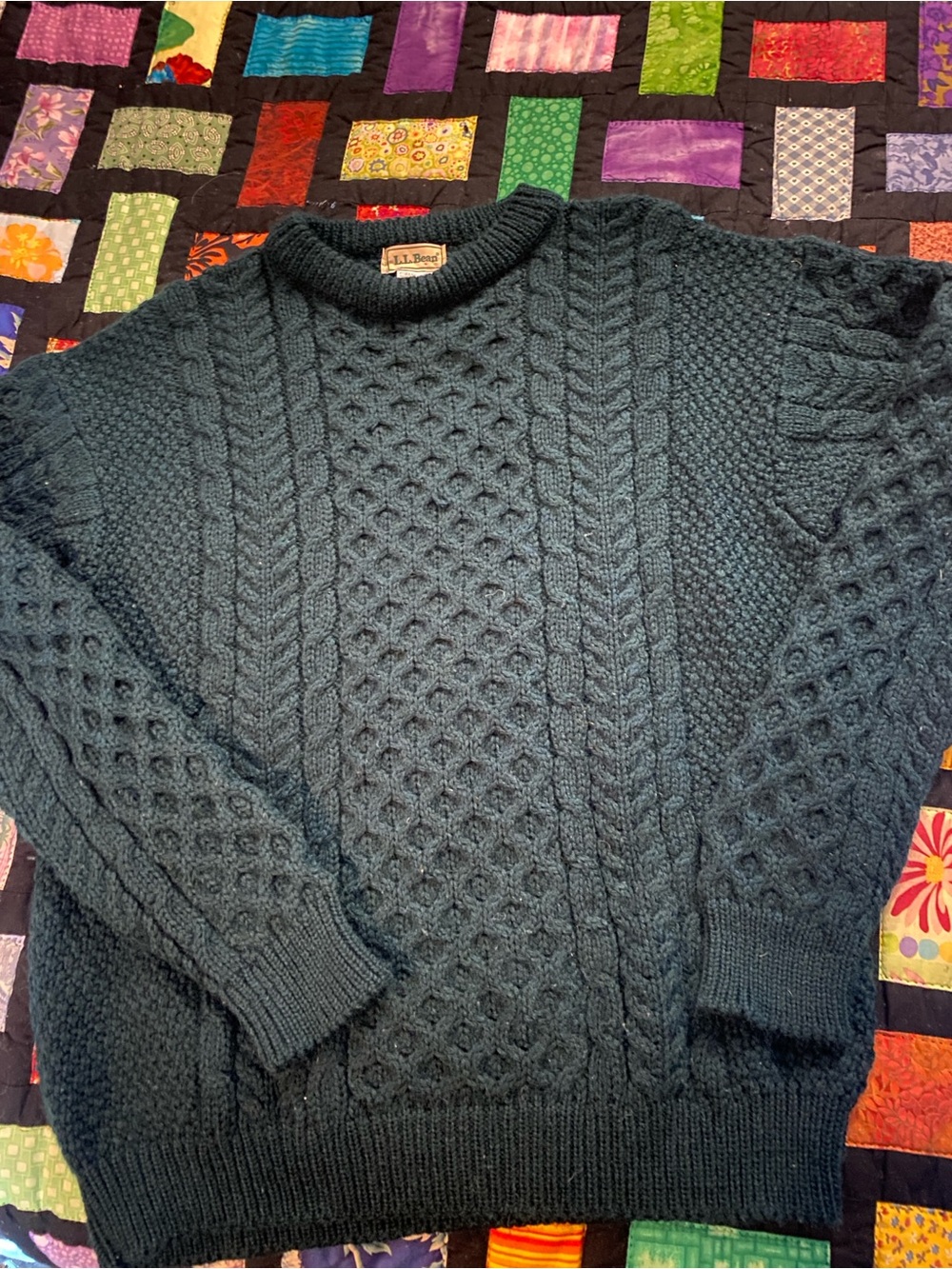 Gorgeous Emerald Green Wool Fisherman’s Sweater